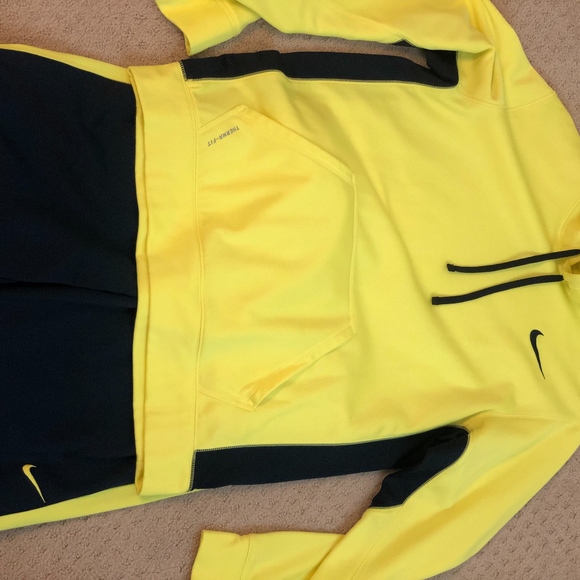 black and yellow sweatsuit